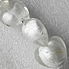 Silver Foil Lampwork Beads, Heart 15mm Hole:About 1.5mm, Sold by PC