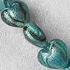 Silver Foil Lampwork Beads, Heart 28mm Hole:About 1.5mm, Sold by PC