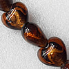 Silver Foil Lampwork Beads, Heart 28mm Hole:About 1.5mm, Sold by PC