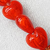 Silver Foil Lampwork Beads, Heart 28mm Hole:About 1.5mm, Sold by PC