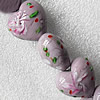 Lampwork Beads, Heart 20mm Hole:About 1.5mm, Sold by PC