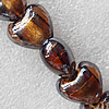 Silver Foil Lampwork Beads, Heart 12mm Hole:About 1.5mm, Sold by PC