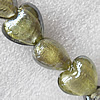 Silver Foil Lampwork Beads, Heart 15mm Hole:About 1.5mm, Sold by PC
