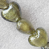 Silver Foil Lampwork Beads, Heart 20mm Hole:About 1.5mm, Sold by PC