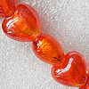 Silver Foil Lampwork Beads, Heart 12mm Hole:About 1.5mm, Sold by PC