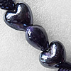 Silver Foil Lampwork Beads, Heart 12mm Hole:About 1.5mm, Sold by PC