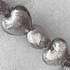 Silver Foil Lampwork Beads, Heart 12mm Hole:About 1.5mm, Sold by PC