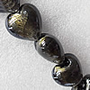 Silver Foil Lampwork Beads, Heart 12mm Hole:About 1.5mm, Sold by PC