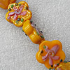 Lampwork Beads, Flower 25mm Hole:About 1.5mm, Sold by PC