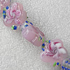 Lampwork Beads, Flower 25mm Hole:About 1.5mm, Sold by PC