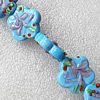 Lampwork Beads, Flower 25mm Hole:About 1.5mm, Sold by PC