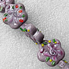 Lampwork Beads, Flower 25mm Hole:About 1.5mm, Sold by PC