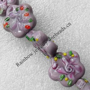 Lampwork Beads, Flower 25mm Hole:About 1.5mm, Sold by PC