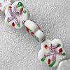 Lampwork Beads, Flower 25mm Hole:About 1.5mm, Sold by PC