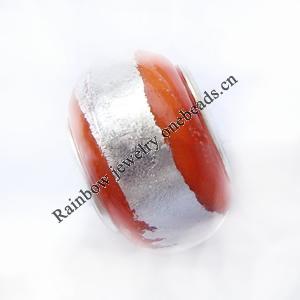 European Style Lampwork Beads With 925 sterling silver Core, 10x14mm Hole:About 5mm, Sold by PC