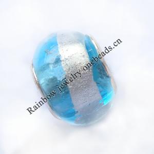 European Style Lampwork Beads With 925 sterling silver Core, 10x14mm Hole:About 5mm, Sold by PC