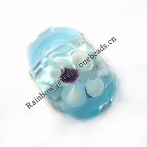 European Style Lampwork Beads With 925 sterling silver Core, 10x14mm Hole:About 5mm, Sold by PC