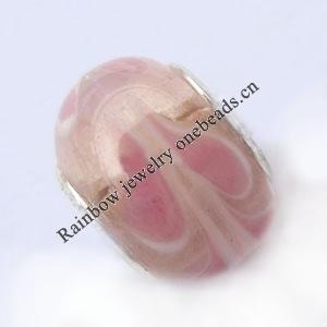 European Style Lampwork Beads With 925 sterling silver Core, 10x14mm Hole:About 5mm, Sold by PC