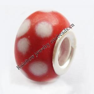 European Style Lampwork Beads With 925 sterling silver Core, 10x14mm Hole:About 5mm, Sold by PC