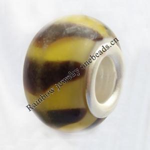 European Style Lampwork Beads With 925 sterling silver Core, 10x14mm Hole:About 5mm, Sold by PC