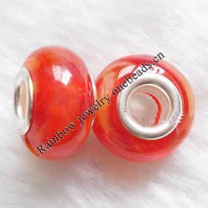 European Style Lampwork Beads With 925 sterling silver Core, 10x14mm Hole:About 5mm, Sold by PC