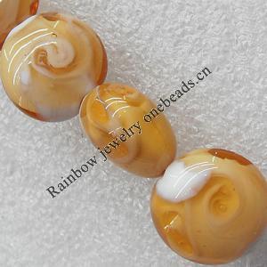 Lampwork Beads, Flat Round 20mm Hole:About 1.5mm, Sold by PC