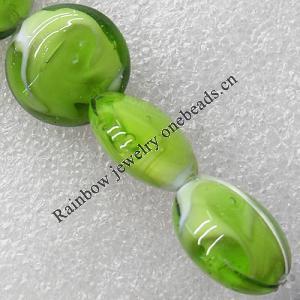 Lampwork Beads, Flat Round 20mm Hole:About 1.5mm, Sold by PC