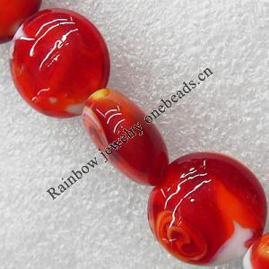 Lampwork Beads, Flat Round 20mm Hole:About 1.5mm, Sold by PC