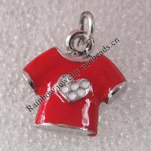 Zinc Alloy Enamel Pendant, T-shirt, 16x17mm, sold by bag