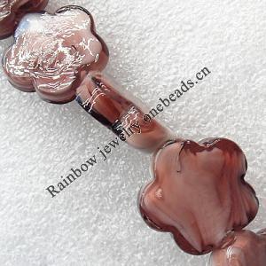 Lampwork Beads, Flower 25mm Hole:About 1.5mm, Sold by PC