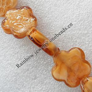 Lampwork Beads, Flower 25mm Hole:About 1.5mm, Sold by PC