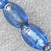 Silver Foil Lampwork Beads, Oval 11x16mm Hole: About 1.5mm, Sold by PC