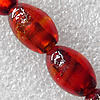 Silver Foil Lampwork Beads, Oval 11x16mm Hole: About 1.5mm, Sold by PC