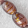 Silver Foil Lampwork Beads, Oval 11x16mm Hole: About 1.5mm, Sold by PC