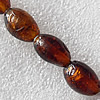 Gold Sand Lampwork Beads, Oval 11x16mm Hole: About 1.5mm, Sold by PC