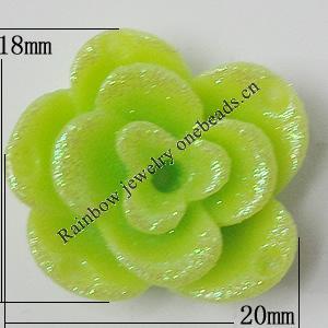 Resin Cabochons, With Hole Headwear & Costume Accessory, Flower, About 20x18mm in diameter, Sold by Bag