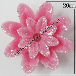 Resin Cabochons, With Hole Headwear & Costume Accessory, Flower, About 20mm in diameter, Sold by Bag