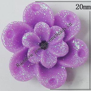 Resin Cabochons, With Hole Headwear & Costume Accessory, Flower, About 20mm in diameter, Sold by Bag