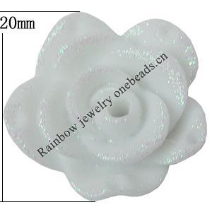 Resin Cabochons, With Hole Headwear & Costume Accessory, Flower, About 20mm in diameter, Sold by Bag