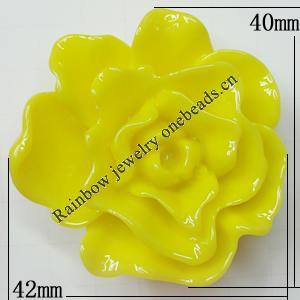 Resin Cabochons, No Hole Headwear & Costume Accessory, Flower, About 42x40mm in diameter, Sold by Bag