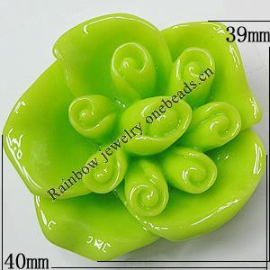 Resin Cabochons, No Hole Headwear & Costume Accessory, Flower, About 40x39mm in diameter, Sold by Bag