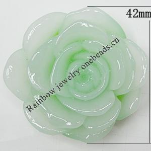 Resin Cabochons, No Hole Headwear & Costume Accessory, Flower, About 42mm in diameter, Sold by Bag