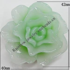 Resin Cabochons, No Hole Headwear & Costume Accessory, Flower, About 42x40mm in diameter, Sold by Bag