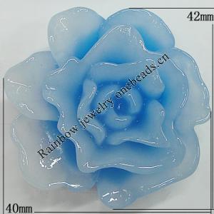 Resin Cabochons, No Hole Headwear & Costume Accessory, Flower, About 42x40mm in diameter, Sold by Bag