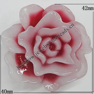 Resin Cabochons, No Hole Headwear & Costume Accessory, Flower, About 42x40mm in diameter, Sold by Bag