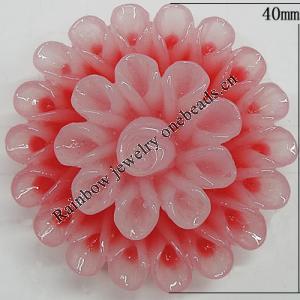 Resin Cabochons, No Hole Headwear & Costume Accessory, Flower, About 40mm in diameter, Sold by Bag