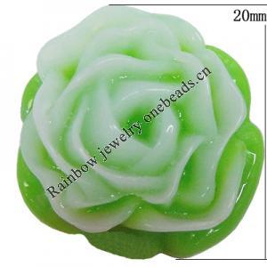 Resin Cabochons, No Hole Headwear & Costume Accessory, Flower, About 20mm in diameter, Sold by Bag