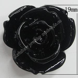 Resin Cabochons, No Hole Headwear & Costume Accessory, Flower, About 19mm in diameter, Sold by Bag