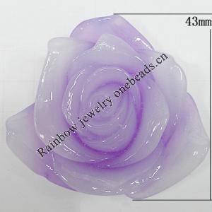 Resin Cabochons, No Hole Headwear & Costume Accessory, Flower, About 43mm in diameter, Sold by Bag