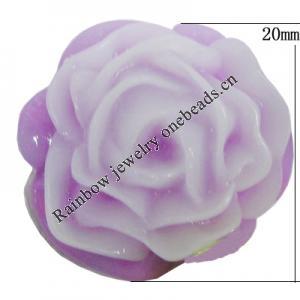 Resin Cabochons, No Hole Headwear & Costume Accessory, Flower, About 20mm in diameter, Sold by Bag